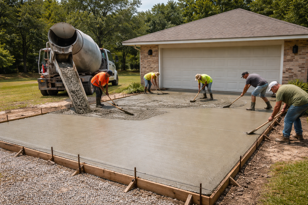 Concrete driveway installation in Lake Charles, LA